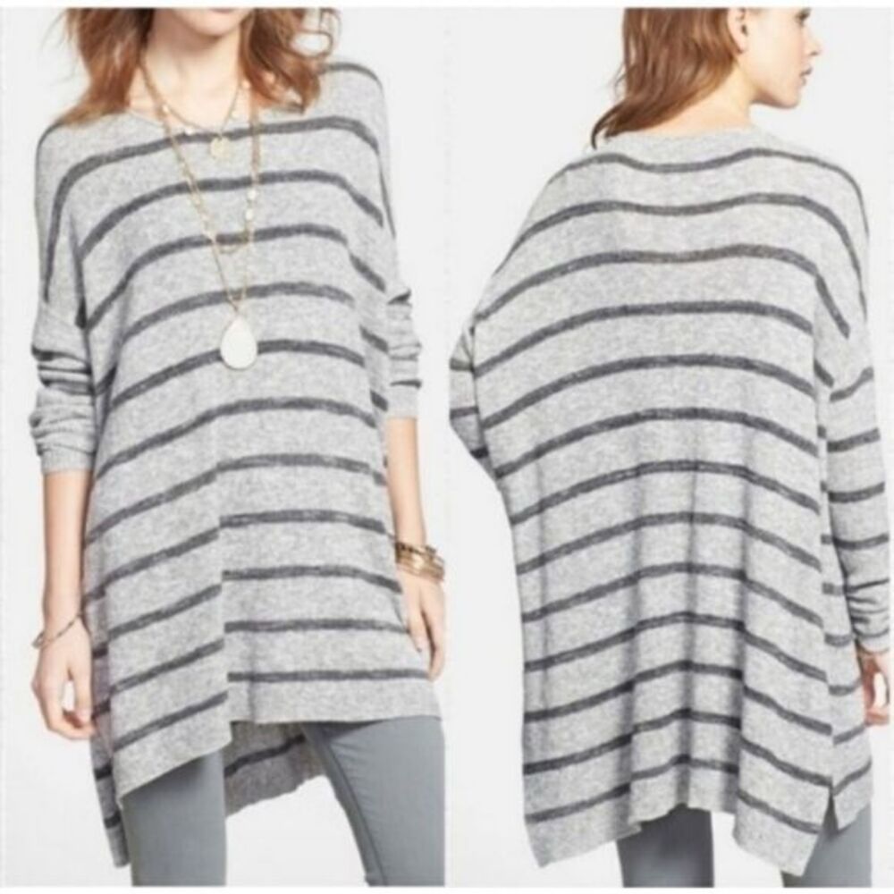 FREE PEOPLE Shipping News Tunic in Grey Combo XS